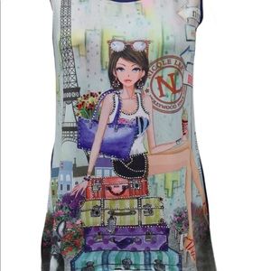 Nicole Lee t shirt tunic size L with crystal